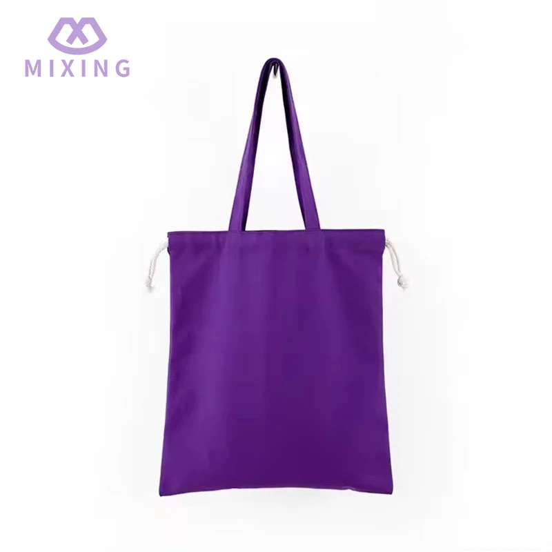 キャンバス巾着ショルダートートバッグ